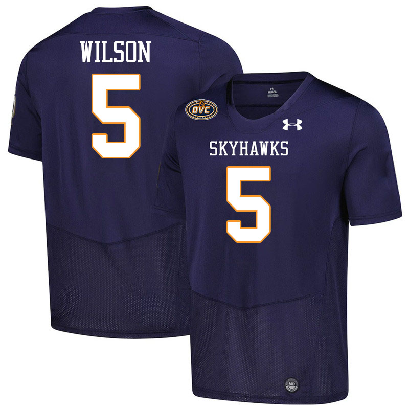 UT Martin Skyhawks #5 Phaizon Wilson College Football Jerseys,Uniforms-Navy